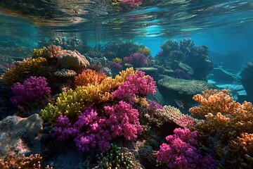 Naklejka premium Underwater Coral Reef Vibrant.