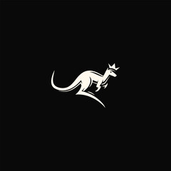 Kangaroo Logo. Minimalist Black Silhouette Design for Bold and Agile Branding