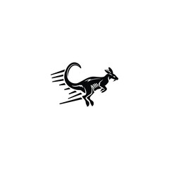 Kangaroo Logo. Minimalist Black Silhouette Design for Bold and Agile Branding