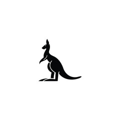 Kangaroo Logo. Minimalist Black Silhouette Design for Bold and Agile Branding