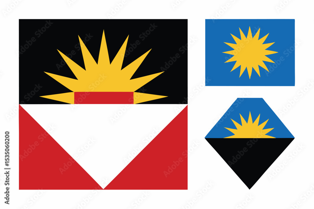 Poster antigua and barbuda national flag design high resolution graphic for print and web use