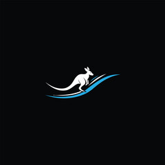 Kangaroo Logo. Minimalist Black Silhouette Design for Bold and Agile Branding