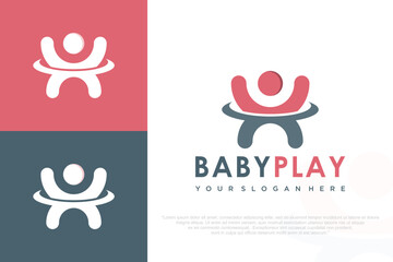 baby play logo design . vector illustration