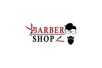 Hairdressing logo with an attractive and elegant design with professional scissors and razor elements, suitable for your professional business.