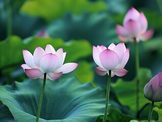 Obraz premium Ultra Macro Jiangnan Lotus Flower: Dewdrop Petal Texture with Zen Serenity in Natural Botanical Art