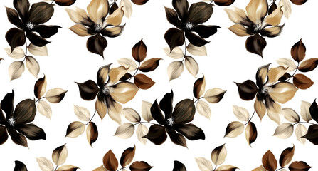 Painting flowers pattern. Seamless floral pattern design