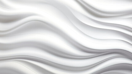 Obraz premium White embossed waves gently undulating across a wide horizontal canvas, lit from a side source to reveal texture and smooth motion
