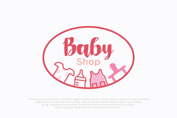 Fashion Kids Store Logo Design , Vector illustration