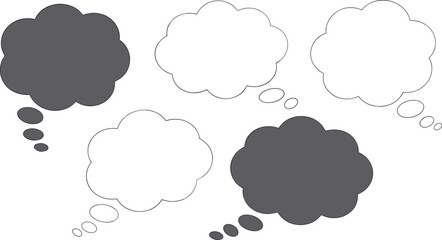 Thought Bubble Collection - Speech Bubbles, Blank Thoughts, Idea Clouds, Mind Bubbles, Thinking Balloons, Cognitive Spaces, Creative Voids.