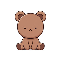 Cute Bear Vector Illustration in Flat Design Style