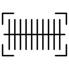 Bar code scanner icon Outline isolated logo mark