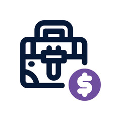 briefcase duotone icon. Sleek and modern vector icon for websites, mobile apps, marketing materials, and corporate design. Fully scalable and ready to use.