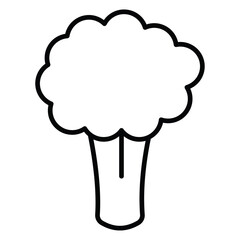 Broccoli icon Outline isolated logo mark