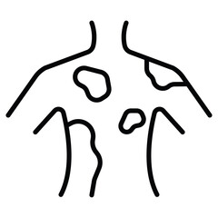 Contact Dermatitis icon Outline isolated logo mark