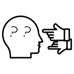 Criticism icon Outline isolated logo mark