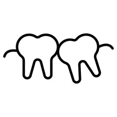 Crooked teeth icon Outline isolated logo mark