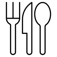 Cutlery icon Outline isolated logo mark