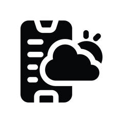 weather app glyph icon. Strong and solid vector icon for websites, mobile interfaces, presentations, and visual branding. High quality and easy to edit.