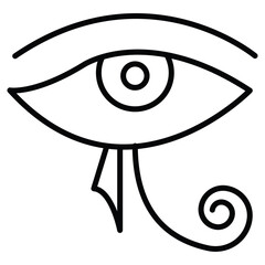 Eye of Horus Egypt Deity icon Outline isolated logo mark