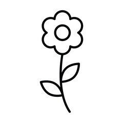 Flower icon Outline isolated logo mark