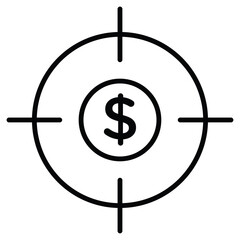 Funds hunting icon Outline isolated logo mark