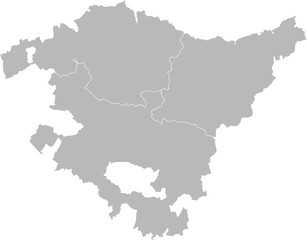 Basque Country, Spain – administrative vector map with province boundaries (Web Mercator projection, PPT-compatible & fully editable)