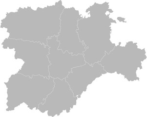 Castile and Leon, Spain – administrative vector map with province boundaries (Web Mercator projection, PPT-compatible & fully editable)