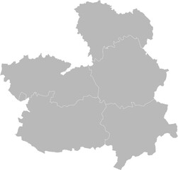 Obraz premium Castilla-La Mancha, Spain – administrative vector map with province boundaries (Web Mercator projection, PPT-compatible & fully editable)