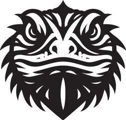 Intricate Bearded Dragon Head Illustration A Striking Vector Graphic