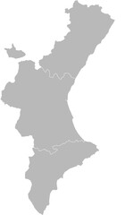 Valencian Community, Spain – administrative vector map with province boundaries (Web Mercator projection, PPT-compatible & fully editable)