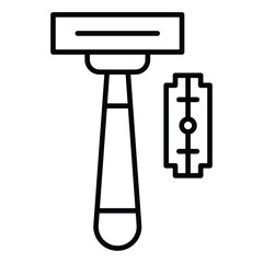 Hair removing razor icon Outline isolated logo mark