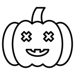 Halloween pumpkin icon Outline isolated logo mark