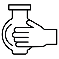 Handmade pottery icon Outline isolated logo mark