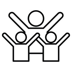 happy people icon Outline isolated logo mark