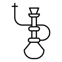 Hookah icon Outline isolated logo mark
