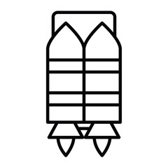 Jet pack icon Outline isolated logo mark