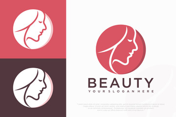 Mom and baby logo design icon with unique element concept . vector illustration