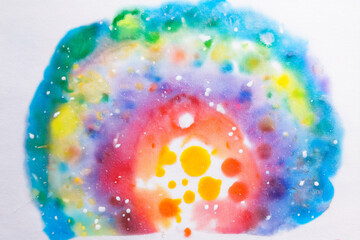 Water color painting abstract art colorful texture background design.