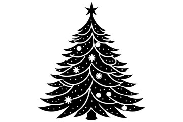 Obraz premium Minimal Christmas Tree Silhouette Illustration