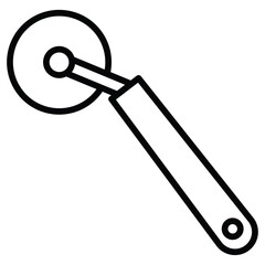 Pizza Cuttier icon Outline isolated logo mark