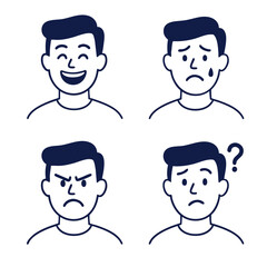 Happy, sad, angry, confused