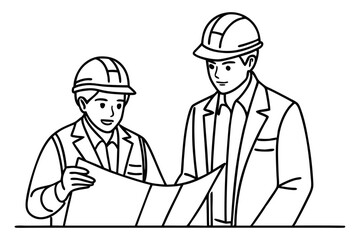 Young Construction Manager Giving Brief Sketch Style