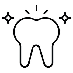 Teeth cleaning icon Outline isolated logo mark