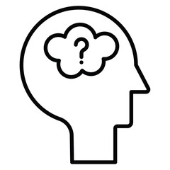Thinking icon Outline isolated logo mark