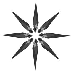기하학적인 형태의 검은색 별 모양