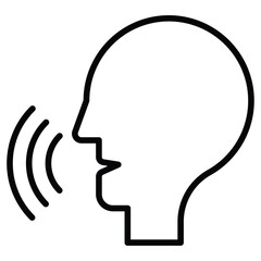 Voice recognition icon Outline isolated logo mark