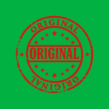 Original Stamp Animation | Authentic Grunge Seal in Red on Green Screen