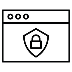 Web Security icon Outline isolated logo mark