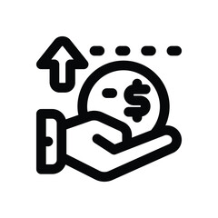 financial income line icon. Clean and minimalist vector icon for websites, mobile apps, presentations, and logos. Fully scalable and customizable for any project.