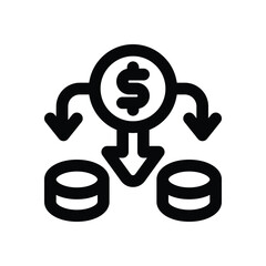 depreciation line icon. Clean and minimalist vector icon for websites, mobile apps, presentations, and logos. Fully scalable and customizable for any project.